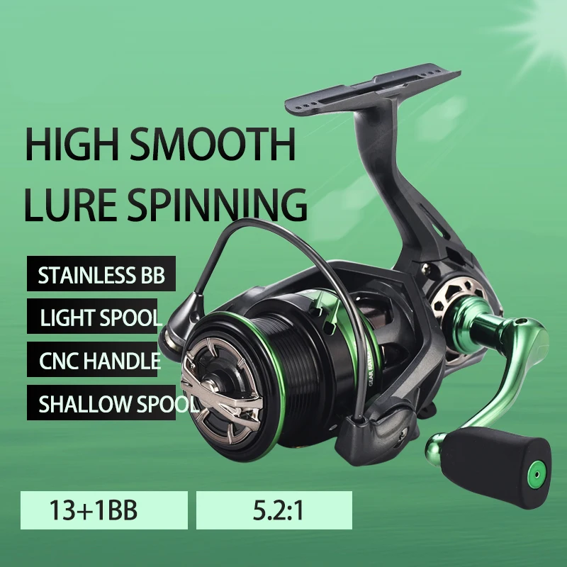 JETSHARK  13+1BB 1000-4000 Series 5.2:1 High Speed Practical TEST Max Drag 7.5kg Spool Spinning Reel