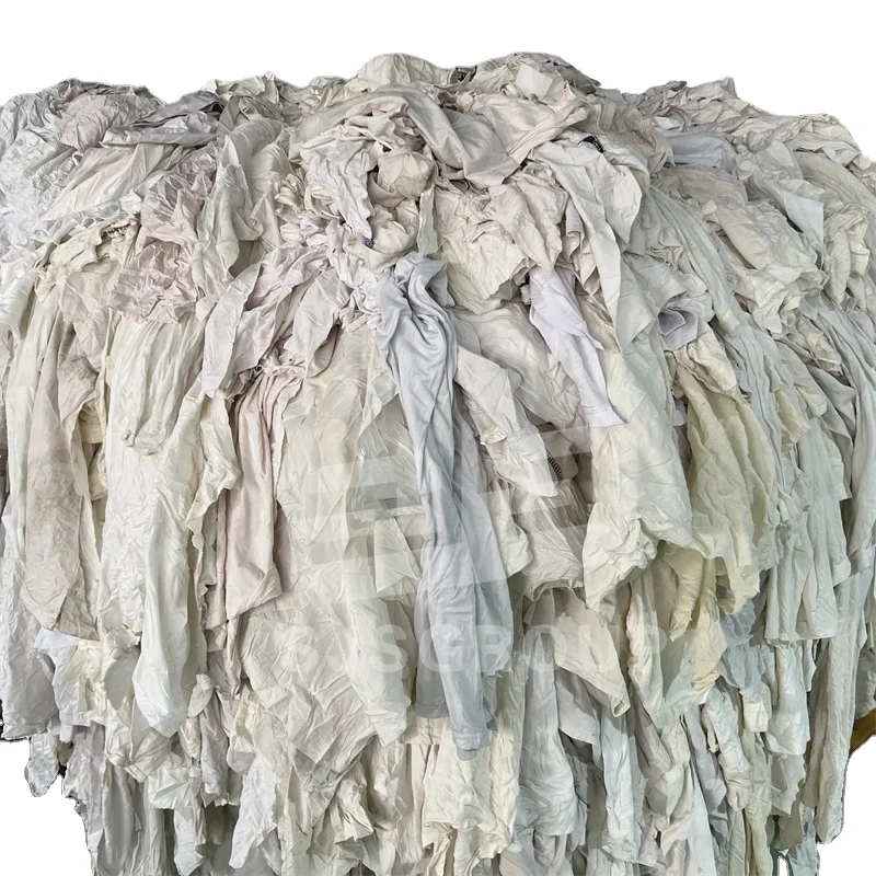100% cotton white rags tshirt rags 10kg package hosiery cutting clips t shirt rags marine cleaning cloth