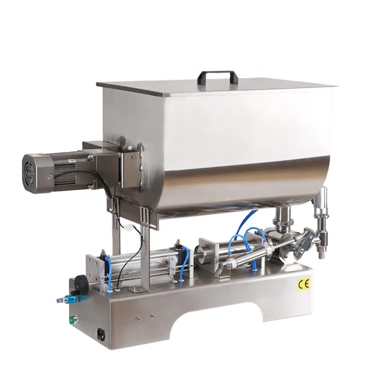 Easy operate chili sauce filling machine with mixing hopper