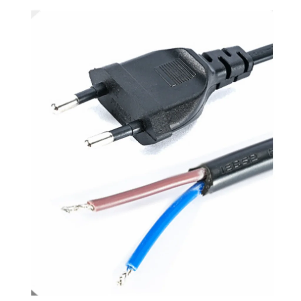 Pure Copper 1.5m Korea Plug Single-ended bare wire-tail power cord 0.75 square Korea two core bare cable