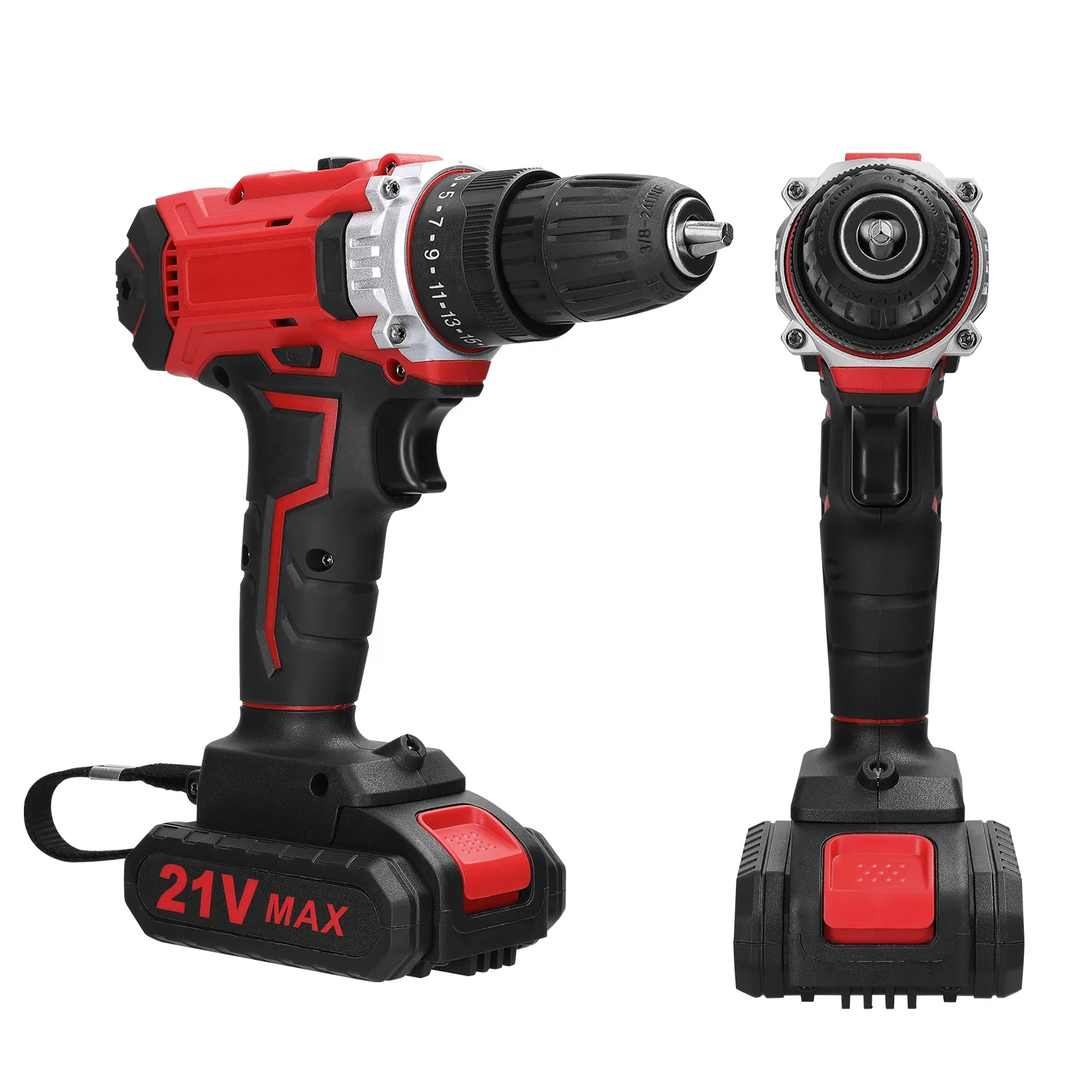 Household Multifunctional 21V Electric Drill 2 Speeds Control Stepless Speed Regulation Rotation Ways