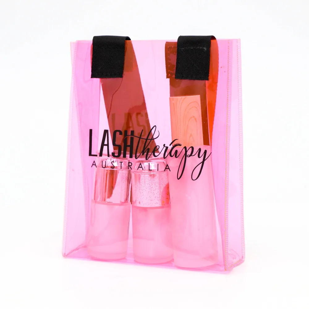 Quality Guaranteed Pink plastic handle shopping beauty bag with printing customized
