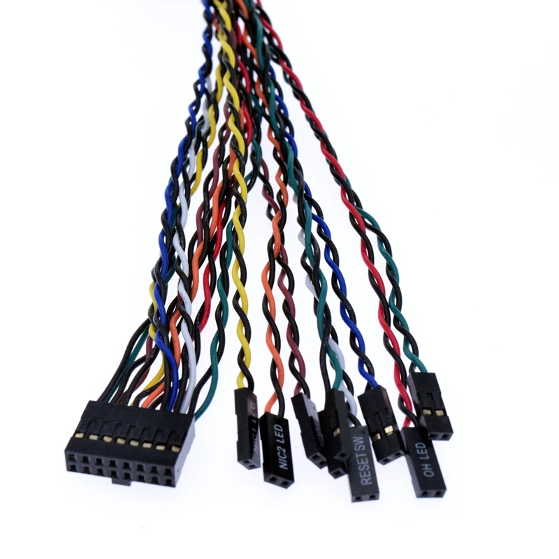 Customized 1007 26AWG 300mm Dupont 2.54 female to female 16pin wire harness cable for wire on board