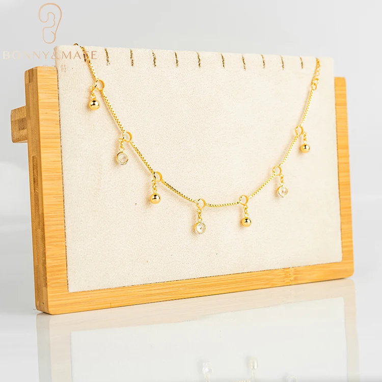 Shiny Zircon Foot Bells Anklet Jewelry High Quality Cheap Wholesale Custom Brass Charm Anklet For Women