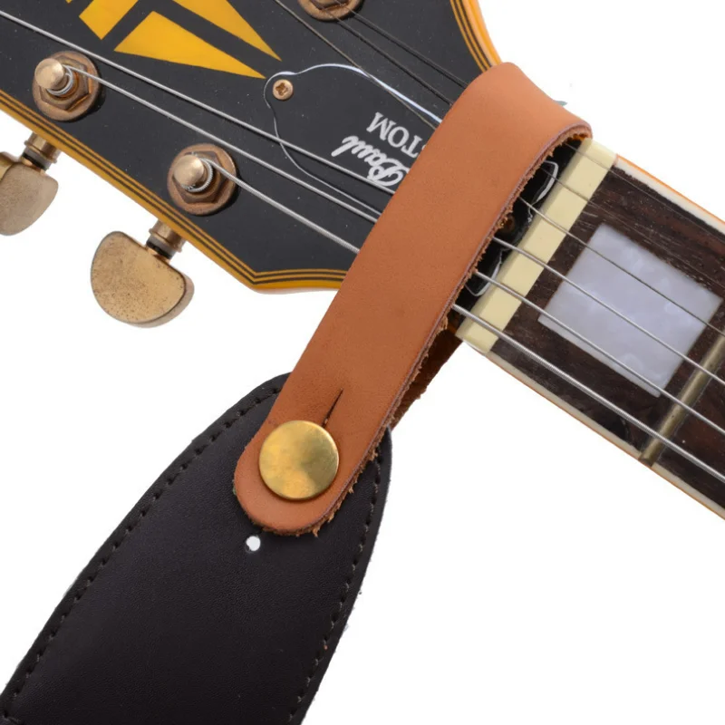 Acoustic guitar head neck strap buckle instrument accessories Leather guitar strap
