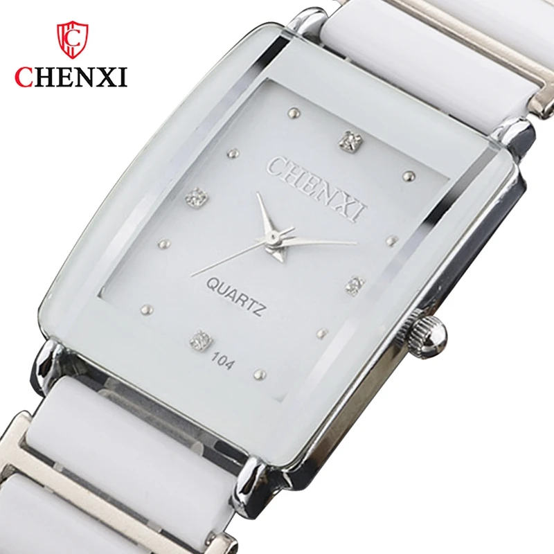 CHENXI Couple Watch Ceramic Quartz Watches Men Ladies Top Brand Luxury Famous Wrist Male Clock For Gift Relogio Masculino 104a