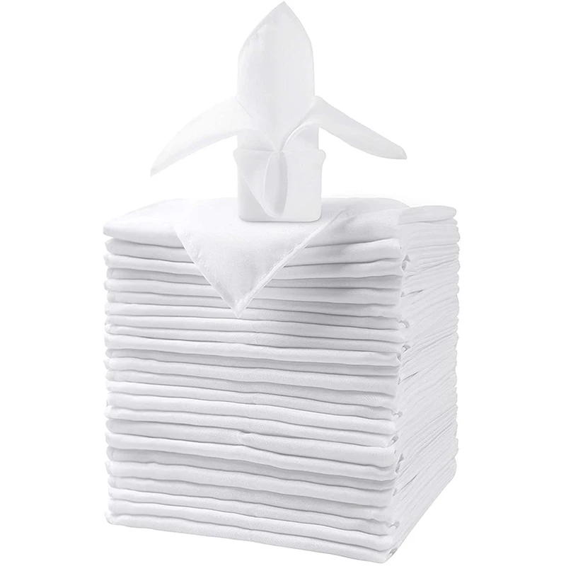 Wholesale 100% Cotton Cloth Napkins 45*45cm Pure White Dinner Cloth Napkins Wedding