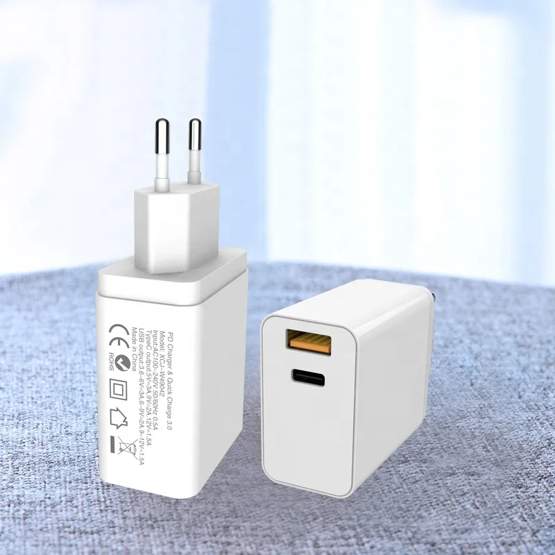 Сетевое зарядное устройство pd type-c usb 18 Вт с вилкой для ЕС и США