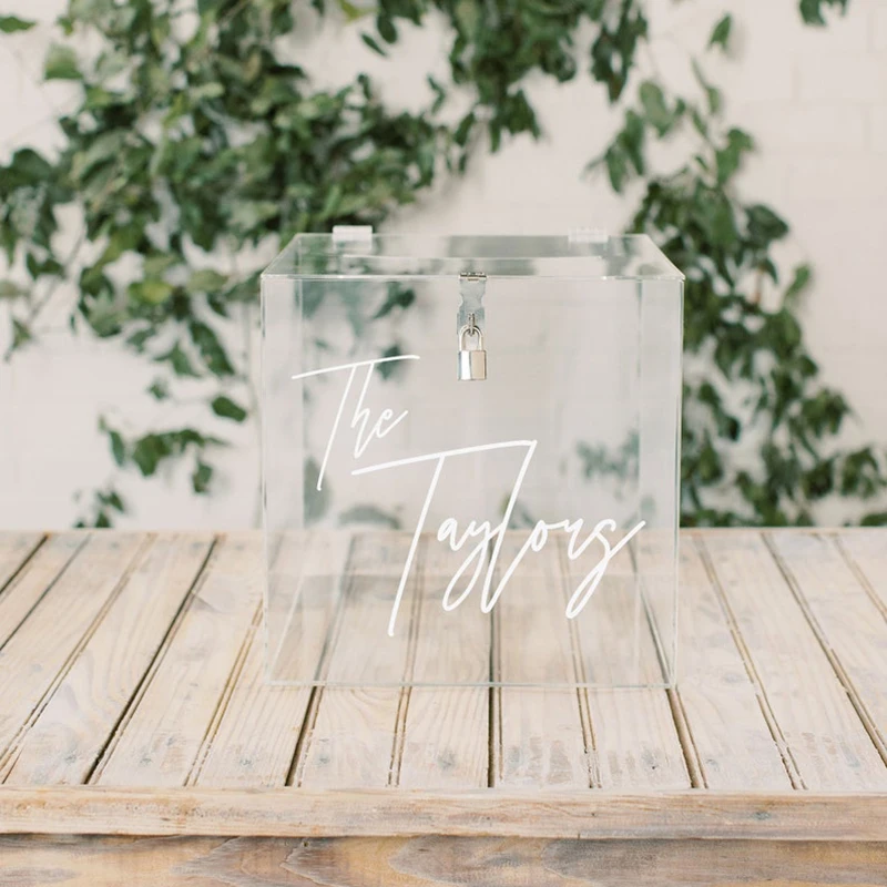 Personalized clear Acrylic Card Box,Wedding Card Box,Acrylic Wishing Well Box and Wedding Money Box