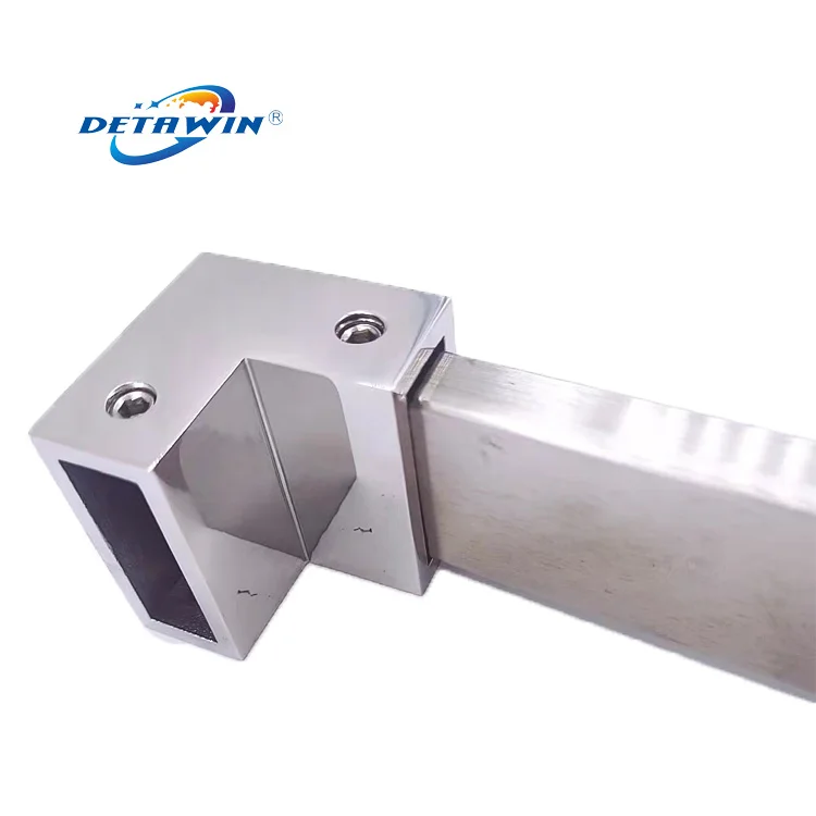 304 Stainless Steel /Brass Pipe Fittings 90 Degrees Square Tube Connector For Bathroom Shower Door
