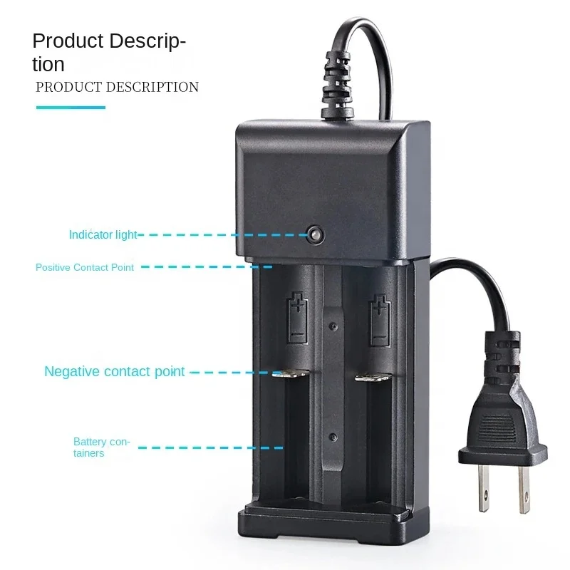 1/2 Slots AC 110V/220V 18650 Battery Charger for 3.7V Rechargeable Lithium 10440 14500 16340 16650 14650 18350 18500 Batteries