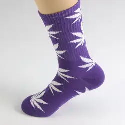 35 Colors Spring Summer Maple Leaf Socks Trend Middle Tube Cotton Socks Leaf Weed Socks Basketball Hemp Women Men Thick
