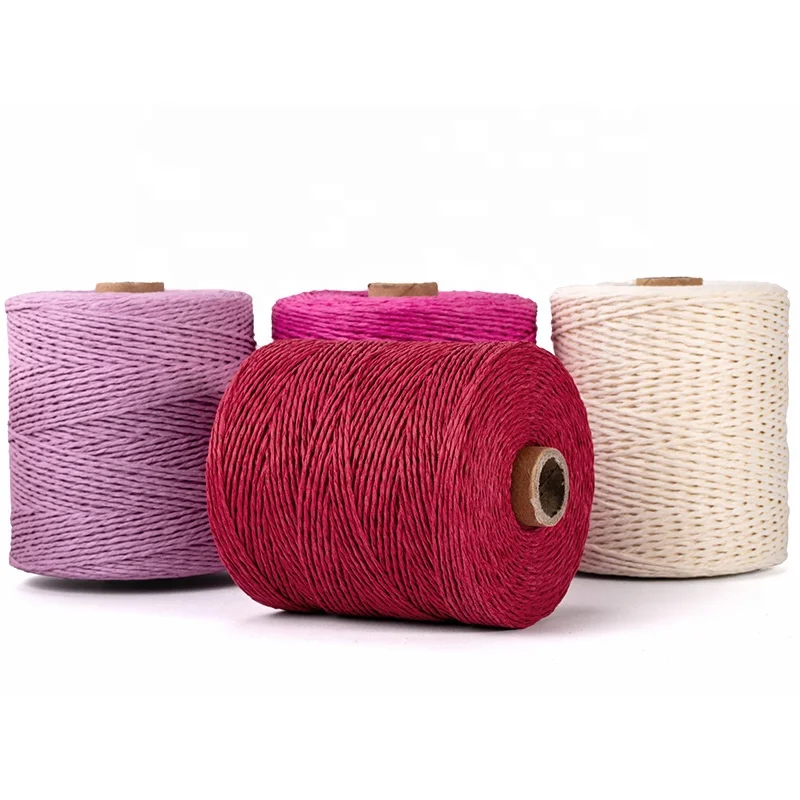 Raffia Paper Ribbon Craft Packing Twine Strings Handmade Diy Woven Color Double-Strand Paper Rope For Package Bag