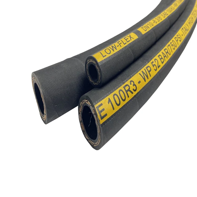 ISO and MSHA certificate SAE100 R3  Two layers textile reinforcement  rubber hydraulic hose
