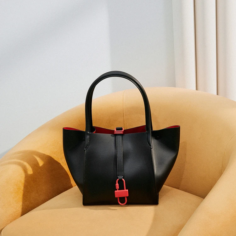 BADI OEM Trendy New Fashion Ladies Office Black PU Mini Tote Handbags Female Vegan Leather Shoulder Bag 2024