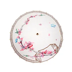 Custom Chinese China umbrella style decoration DIY blank bamboo umbrella white paper umbrella