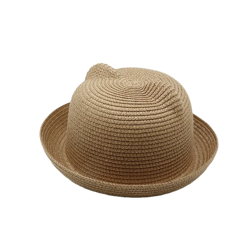 Wholesale Foldable Packable Paper Beach Travelling Summer Bucket Children Mini Straw Hat