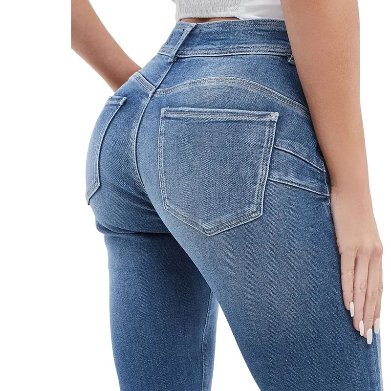 Boyfriend Jeans Style Shape Up Skinny Jeans High Rise Stretch-denim Jeans For Women