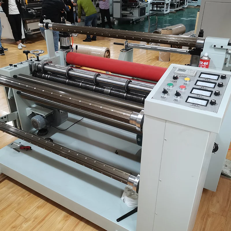Automatic paper film slitting and rewinding machine
