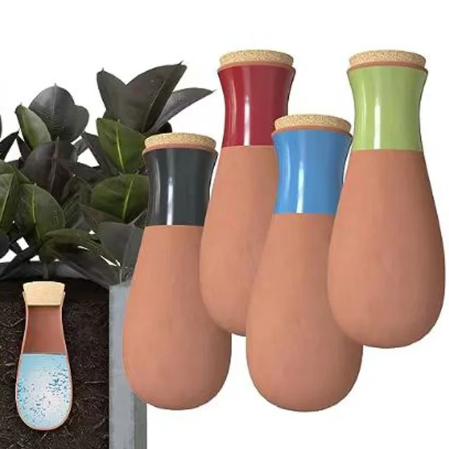 Auto Drip Irrigation Watering System Waterer Automatic Irrigation Terracotta Clay Watering Spike with Cork