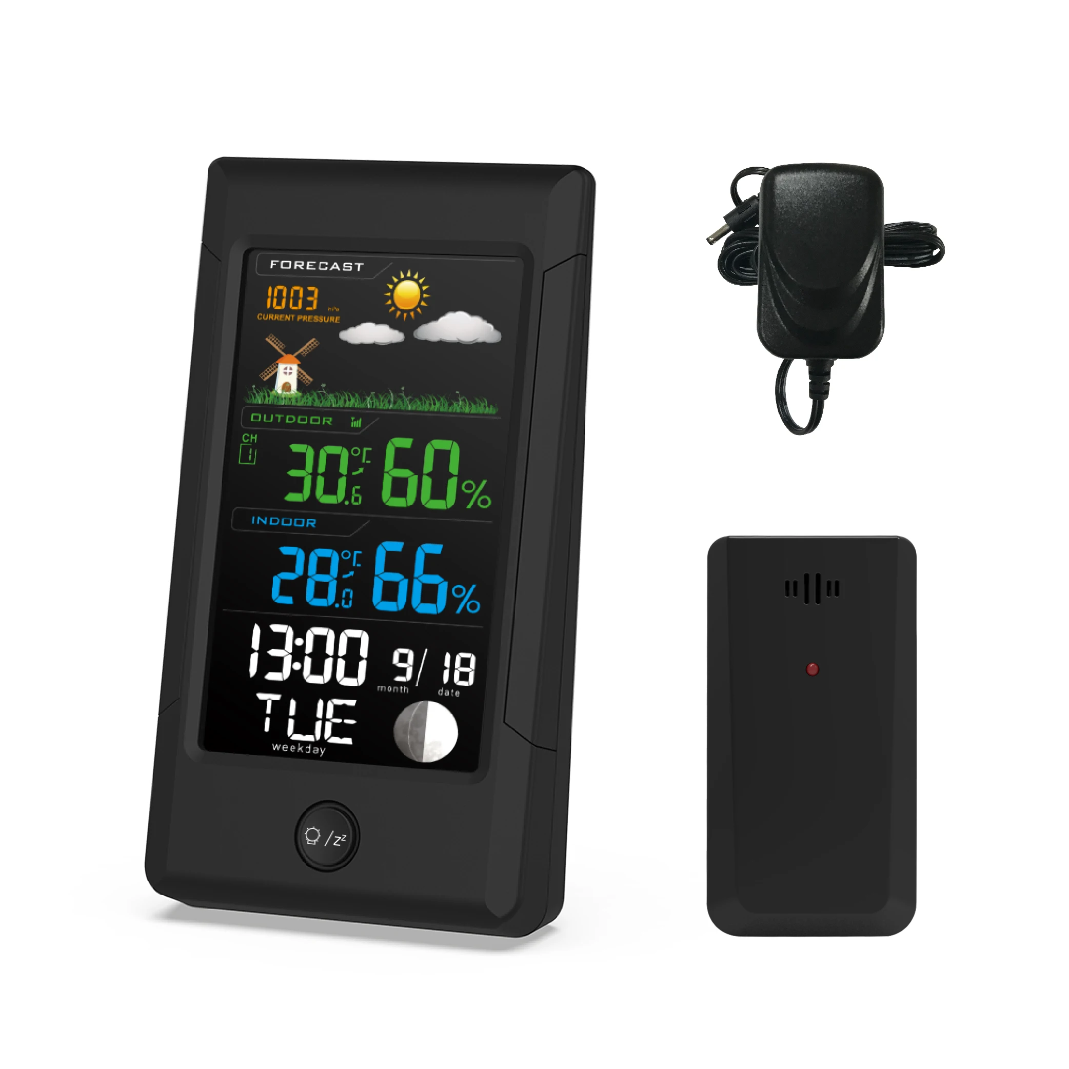 Digital Weather Thermometer Hygrometer Temperature and Humidity Sensor Resin Customized Modern Geometric Kitchen Clock Calendars