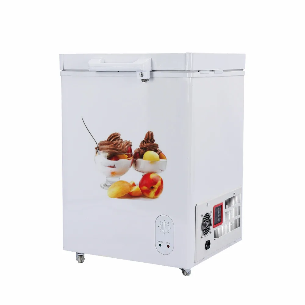 DC 12 V/24V Мини коммерческой солнечной глубокая грудь холодильник с морозильной камерой