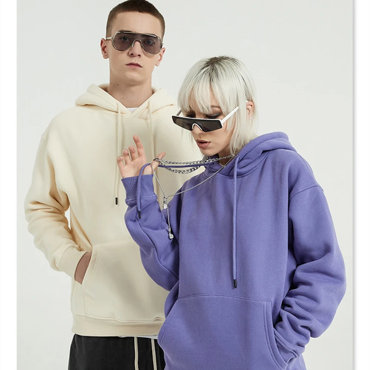 Oversized Unisex Cotton Custom Logo 100% Cotton French Terry plain hoodie