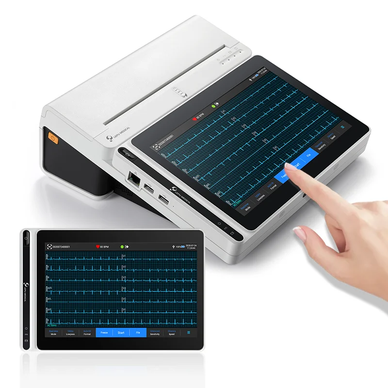 AI Analysis Electrocardiogram Smart ECG Monitor 12 lead Computer Multichannel ECG Machine