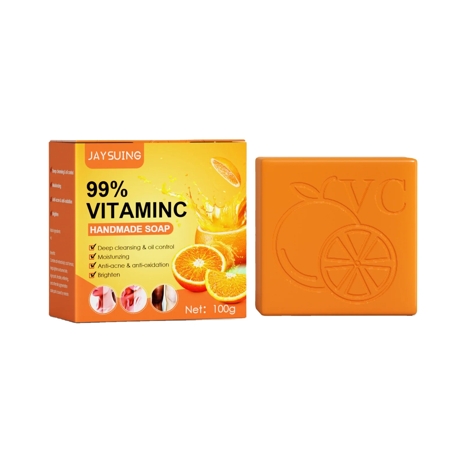 Custom Logo Vitamin C Soap Joint Body Knee Ankle Underarm Black Dark Spot Remover Skin Body Moisturizing Whitening Bath Soap