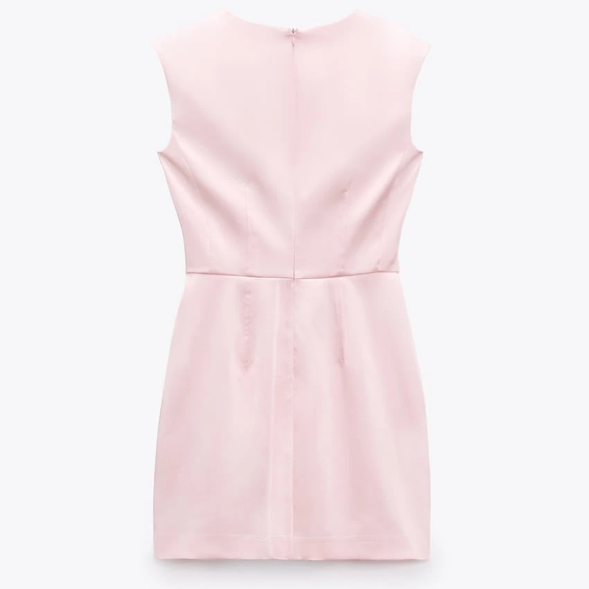 Shiny satin  Solid Color 100% Polyester Summer woman summer casual dress satin dress undefined satin dresses