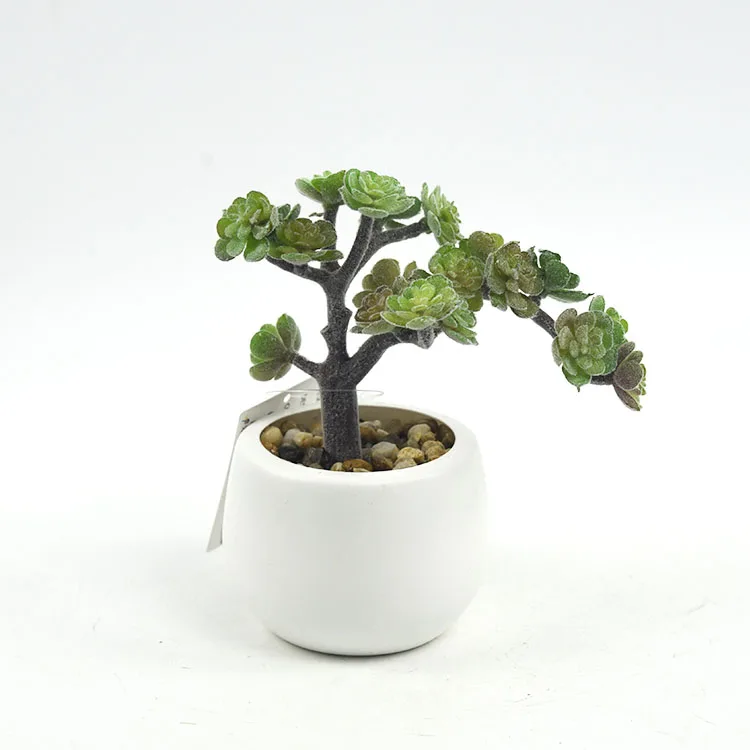 Зеленый декоративный маленький пластиковый горшок, мини-суккулент, набор искусственных растений