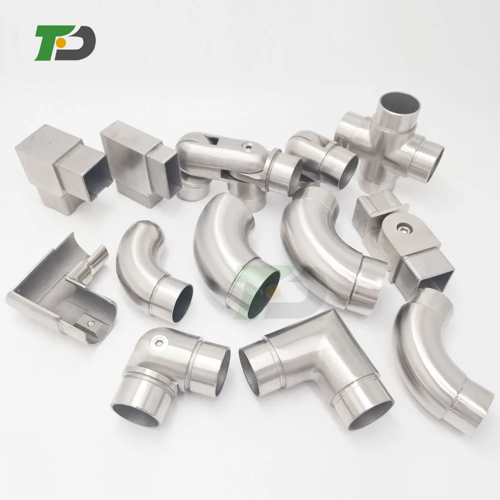DF  Good Corrosion Resistance Grade 304 316 ss handrail fitting Stainless Steel Right-Angled 90 degree railing tube pipe connect