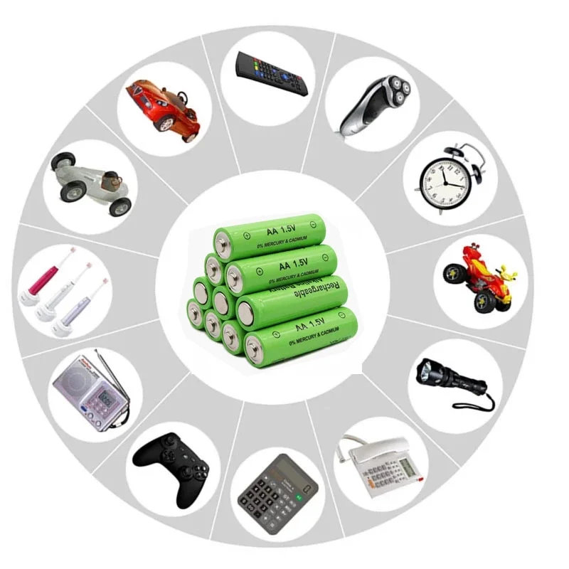 1.5V AA 1200mAh Alkaline rechargeable Battery 1.5V AA Battery for Clocks Mice Computers Toys