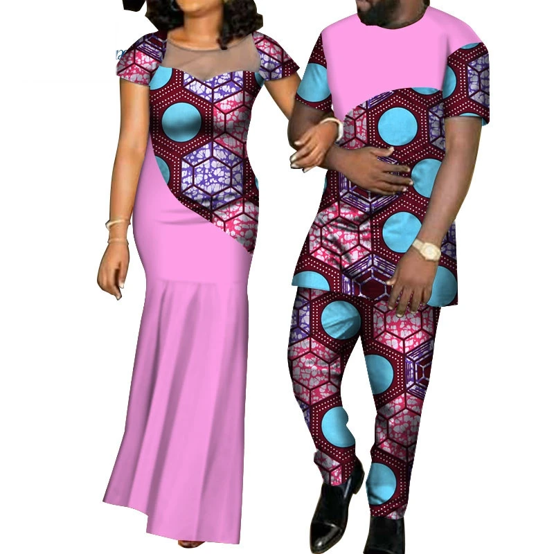 
WYQ126 Wholesale Party Wedding Dresses Pursure Cotton African Style Traditional Clothing for Women and Men 