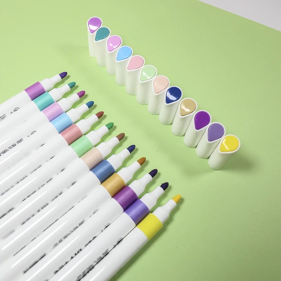 24 Colours Eco-friendly Acrylic Paint Pens set For Drawing Glass Paper Wood