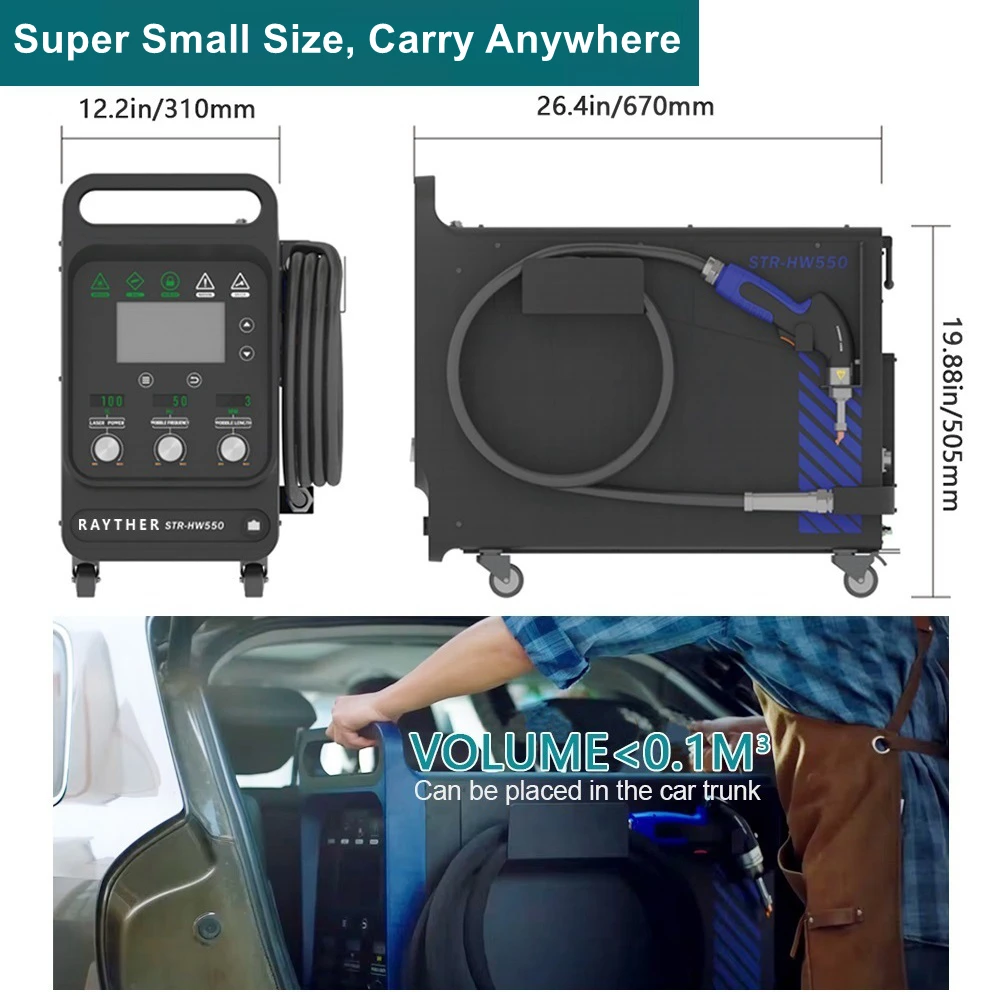 2024 New Design MINI Size Auto Coolant and  Air Cooling Portable Fiber Laser Welding Machine