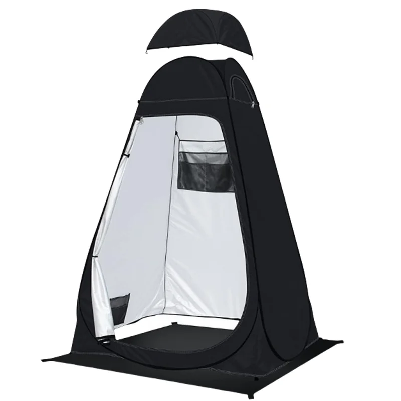 Factory Direct Outdoor Beach Shower Tent Quick Opening Changing Tent Emergency Light Portable Toilet 1 Person Capacity Camping
