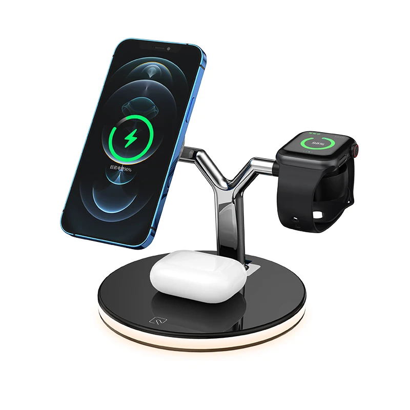 15W 3 in 1 Portable Mobile Phone Universal Qi Fast Wireless charging station dock for multiple devices for iphone 12
