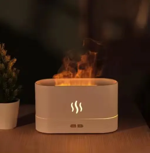 New Arrival Night Warm light 2 in 1 with Essential Oil  Diffuser Fire Flame Aromatherapy Machine