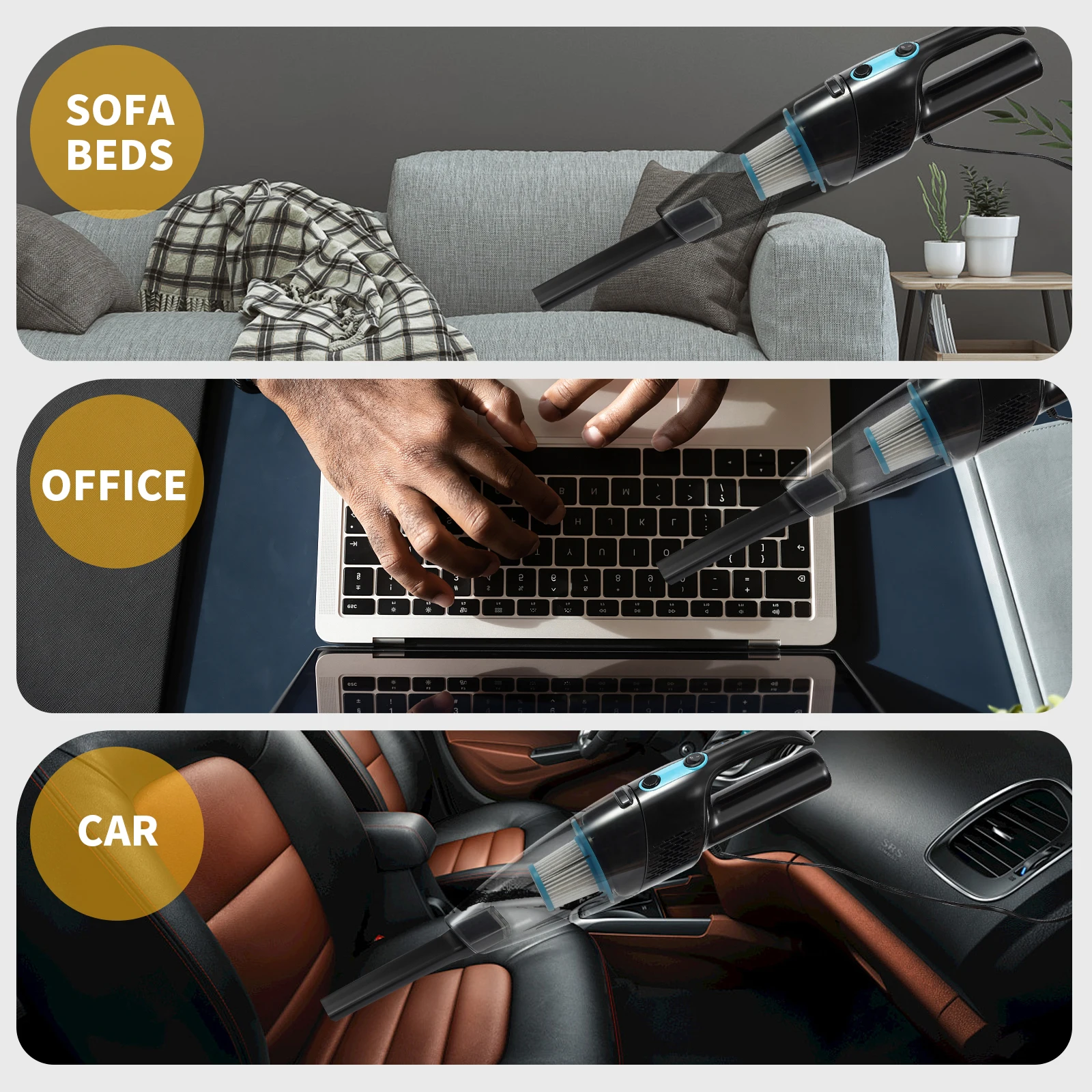 600W Powerful Wired Stick Vacuum Cleaners Vertical Corded Bed Carpet Cleaner for Floor Sofa Electric Brush Motor Dry Cyclone