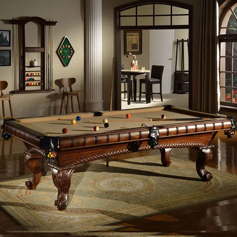 Factory Manufactory Cheap Price American Style Solid Wood Legs Custom Carved Billiard Pool Table