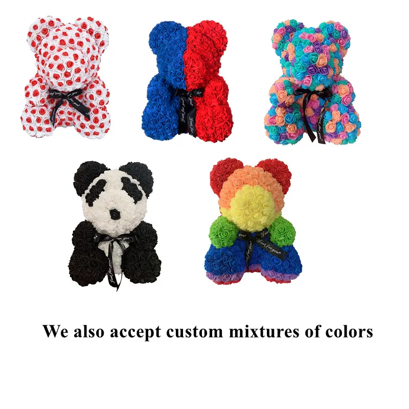 New Years Toys Birthday Souvenirs Squishy Rose Bear Teddy Rose Bear 40cm Valentine Day 2022