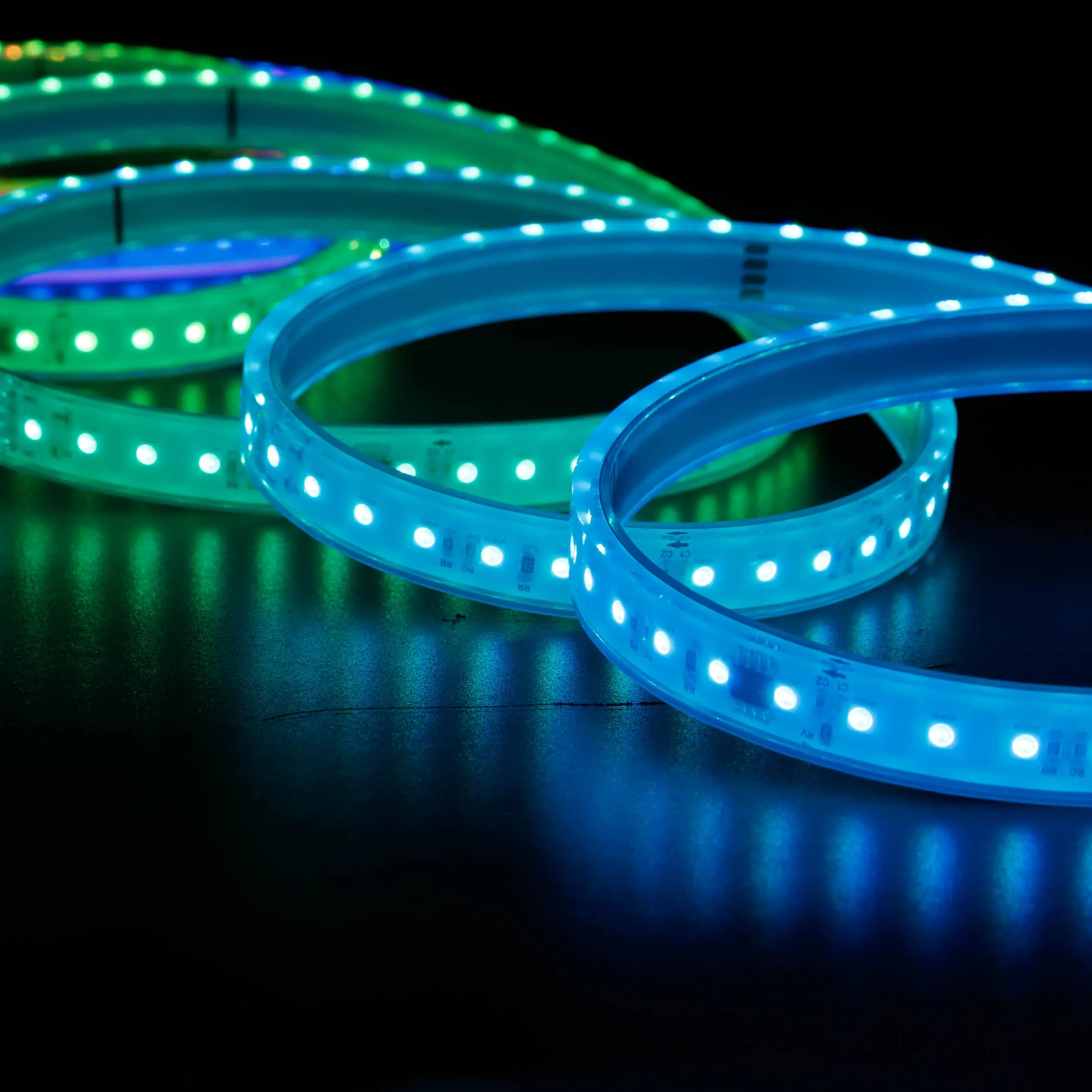China Factory Custom LED Strip Light RGB Full-color Addressable Programmable Chasing Led Strip Light Flexible Smart Strip Light