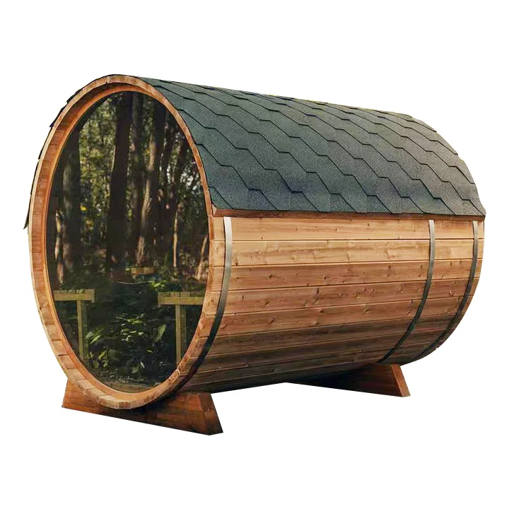 Family Wooden Traditional 2 -4 Person Outdoor Barrel Steam Sauna For Courtyard