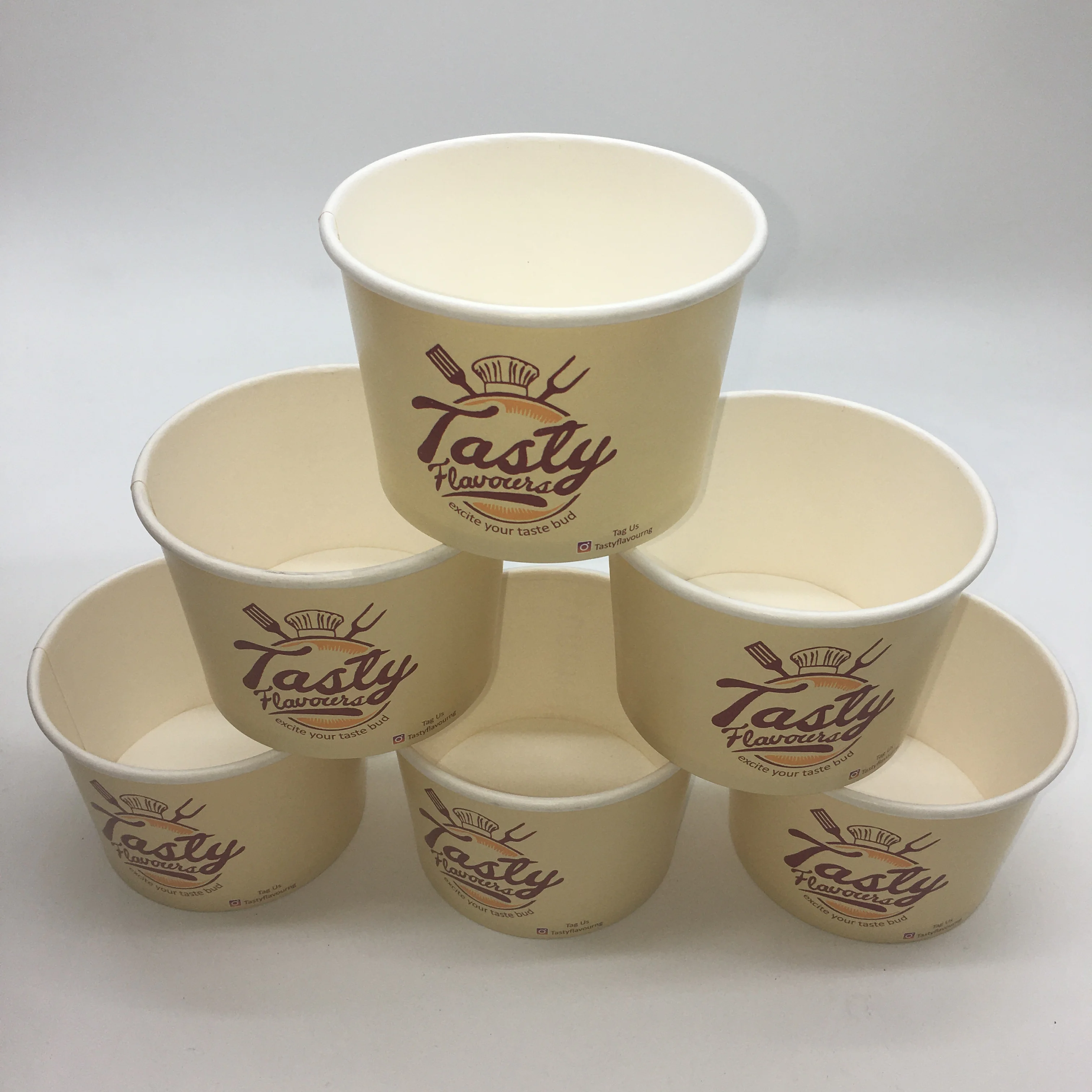 Disposable Ice Cream Container Tubes Paper Packaging Dessert Yogurt Ice Cream Cup With Lids