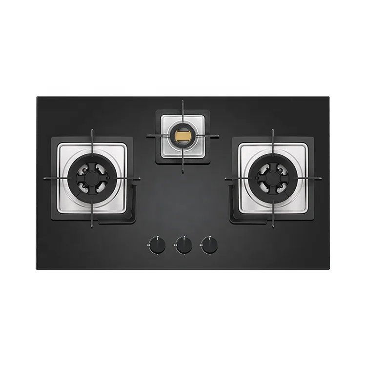 
High quality household tempered glass inbuilt gas hob 3 burner cooker hob 