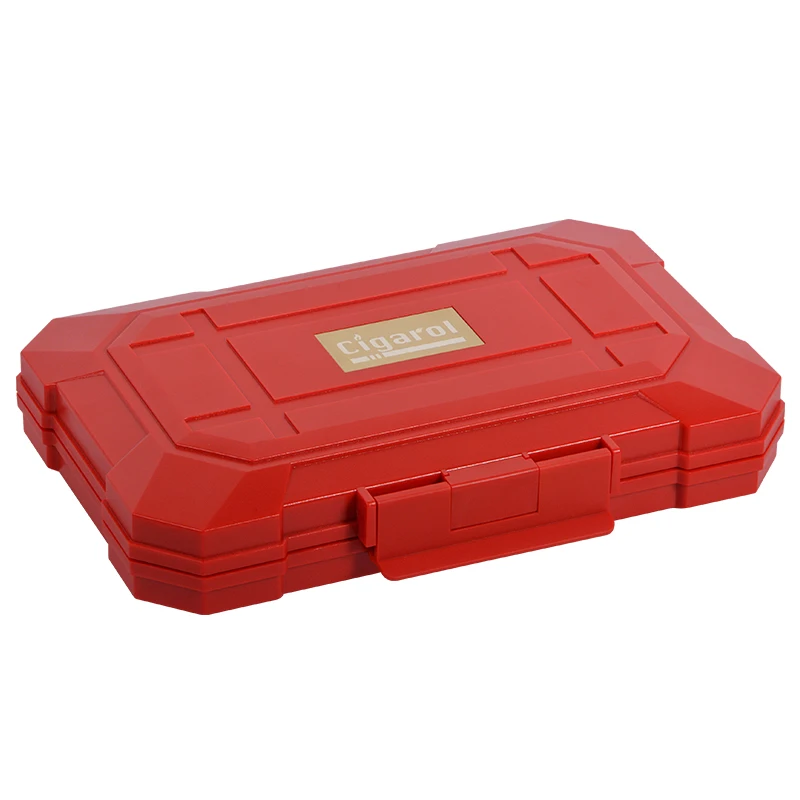 
Wholesale Custom logo 5CT Portable waterproof ABS plastic travel cigar case with spanish cedar tray 