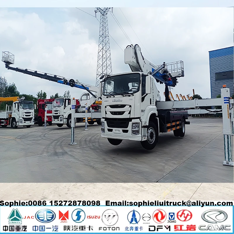 Manufacturer ISUZU GIGA 45m Traffic Lights Maintenance Vehicle 32m Goods Aerial Moving Car 40m Aerial Ladder Truck In Stock