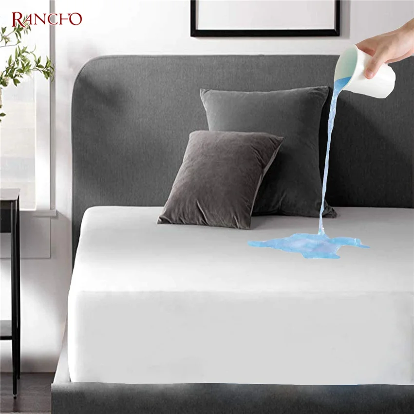 TPU 100% cotton soft terry waterproof mattress cover mattress topper waterproof mattress protector