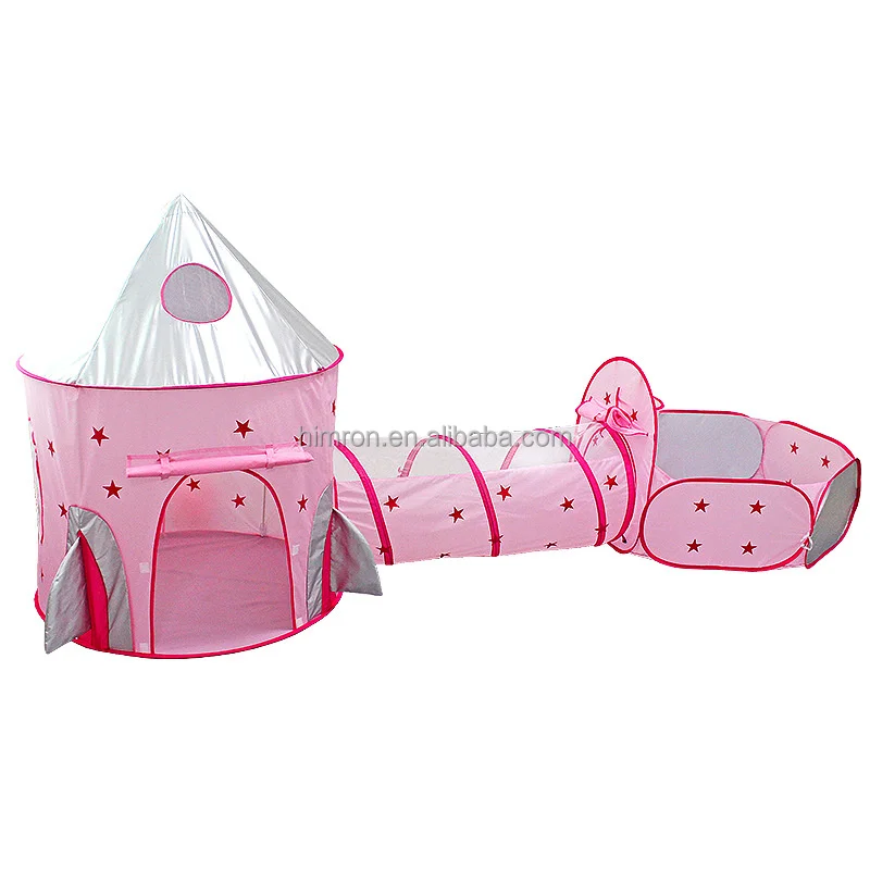 Hot Selling 3pcs Princess Fairy Tale Castle Tent Play House Crawl Tunnel & Ball Pit for Kids Toddlers